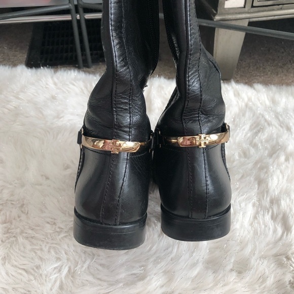 Tory Burch Black Leather Tall boots Sz 5.5 - Picture 5 of 12